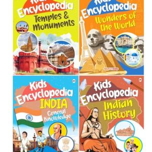 Kids Encyclopedia (Set of 4 Books) - Temples & Monuments, Wonders of the World, Indian History, India General Knowledge - Knowledge Books for Kids - Age 6+ - GK for Kids