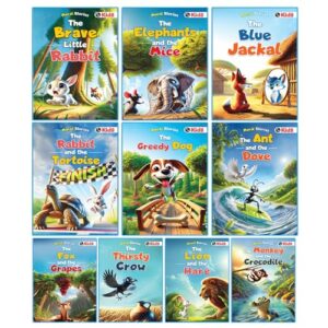 Physics Wallah PW Moral Story Books (Set of 10 Books) For Kids | Bed Time Story Book Set For Children | Short Story Books with 3D Animated Images | Books For 3+ Years Old